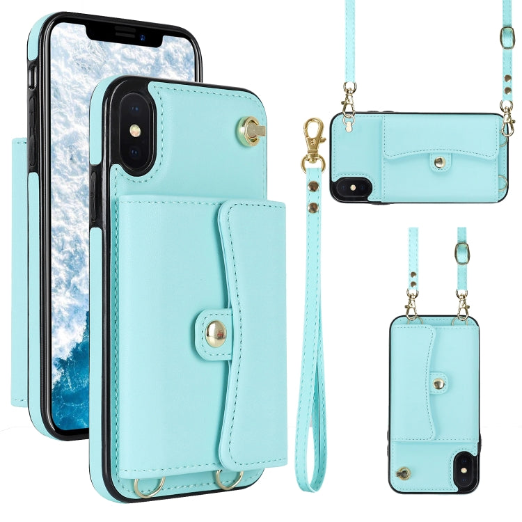 RFID Card Slot Phone Case with Long Lanyard, For iPhone XS Max, For iPhone 8 Plus / 7 Plus, For iPhone XR