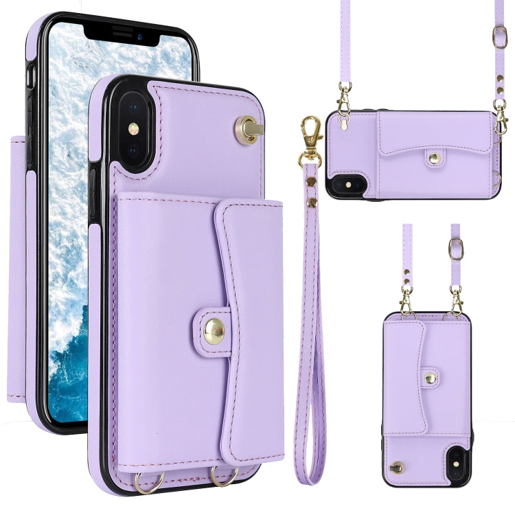 RFID Card Slot Phone Case with Long Lanyard, For iPhone XS Max, For iPhone 8 Plus / 7 Plus, For iPhone XR