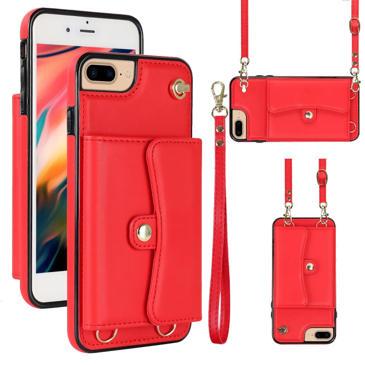 RFID Card Slot Phone Case with Long Lanyard, For iPhone XS Max, For iPhone 8 Plus / 7 Plus, For iPhone XR