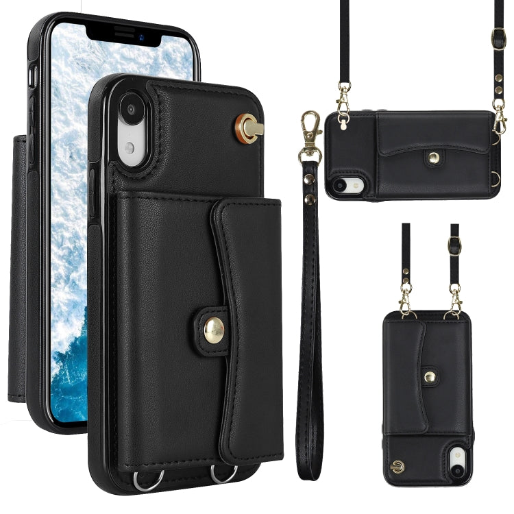 RFID Card Slot Phone Case with Long Lanyard, For iPhone XS Max, For iPhone 8 Plus / 7 Plus, For iPhone XR