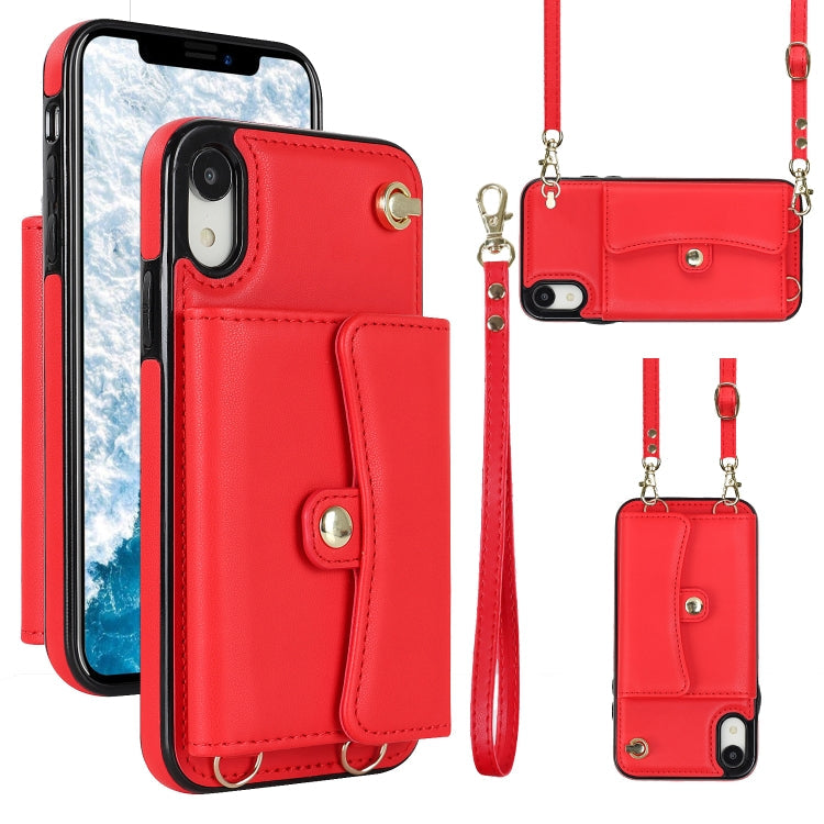RFID Card Slot Phone Case with Long Lanyard, For iPhone XS Max, For iPhone 8 Plus / 7 Plus, For iPhone XR