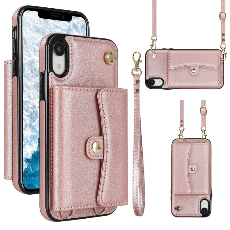 RFID Card Slot Phone Case with Long Lanyard, For iPhone XS Max, For iPhone 8 Plus / 7 Plus, For iPhone XR