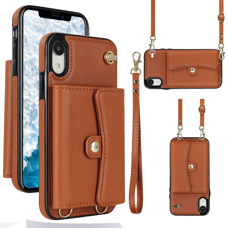 RFID Card Slot Phone Case with Long Lanyard, For iPhone XS Max, For iPhone 8 Plus / 7 Plus, For iPhone XR