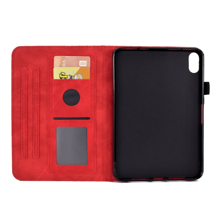 For iPad 10th Gen 10.9 2022 Rhombus Embossed Leather Smart Tablet Case(Red)