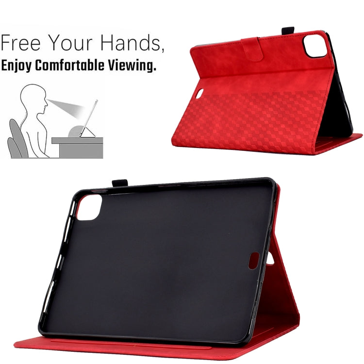 For iPad Pro 11 2018 / 2020 / 2021 Rhombus Embossed Leather Smart Tablet Case