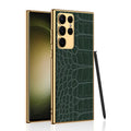 For Samsung Galaxy S23 Ultra 5G GKK Crocodile Texture Electroplating PU Protective Phone Case(Python), For Samsung Galaxy S23 Ultra 5G