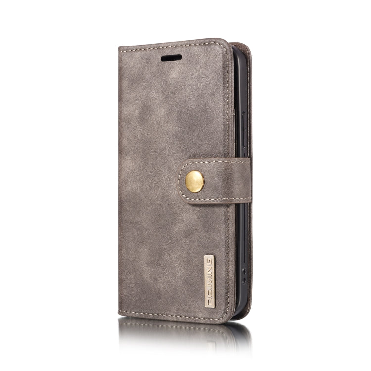 For iPhone 12 Pro Max DG.MING Crazy Horse Texture Detachable Magnetic Leather Case(Grey)