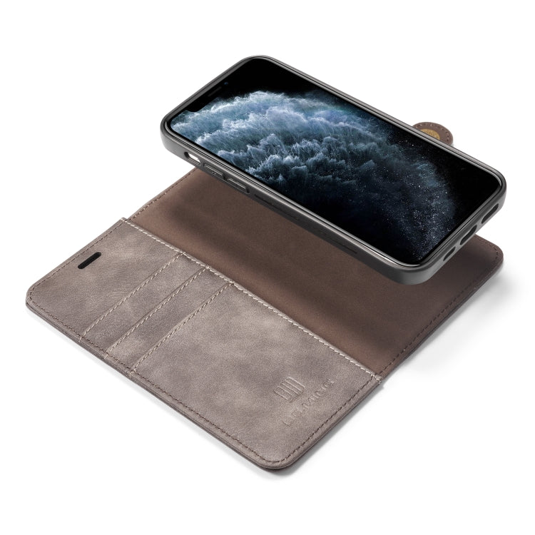 For iPhone 12 Pro Max DG.MING Crazy Horse Texture Detachable Magnetic Leather Case(Grey)