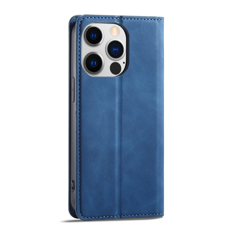 For iPhone 14 Pro Forwenw Dream Series Oil Edge Strong Magnetism Leather Phone Case(Blue)