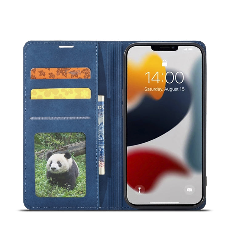 For iPhone 14 Pro Forwenw Dream Series Oil Edge Strong Magnetism Leather Phone Case(Blue)