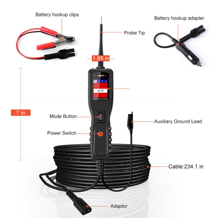 Ancel PB100 12V / 24V Car Electrical Circuit Tester Probe Diagnostic Tool, PB100