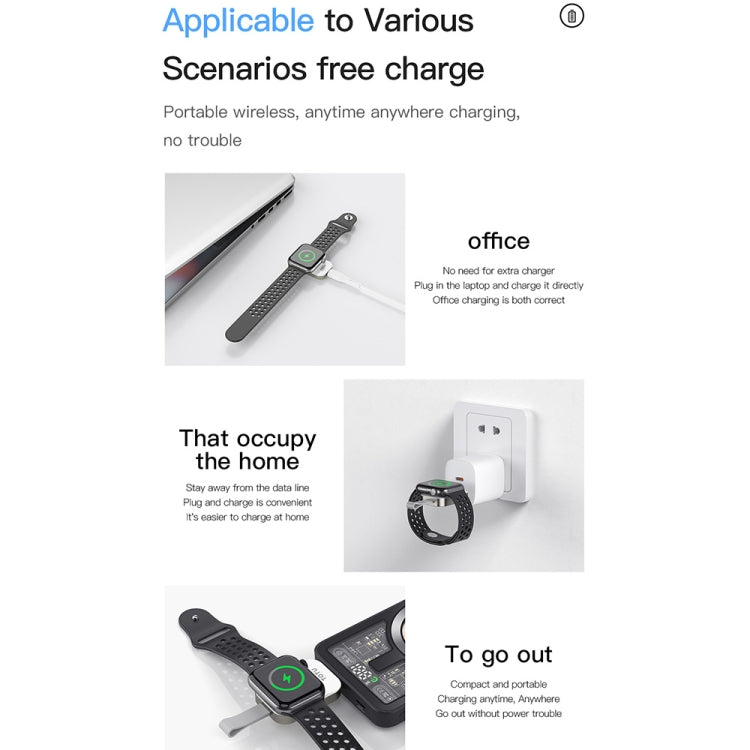 For Apple Watch TOTUDESIGN Watch Wireless Magnetic Charger, Interface:USB-C / Type-C(White)