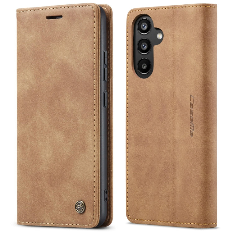 For Samsung Galaxy A34 5G CaseMe 013 Multifunctional Horizontal Flip Leather Phone Case(Brown)