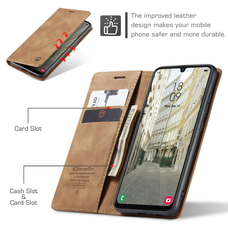 For Samsung Galaxy A34 5G CaseMe 013 Multifunctional Horizontal Flip Leather Phone Case(Brown)
