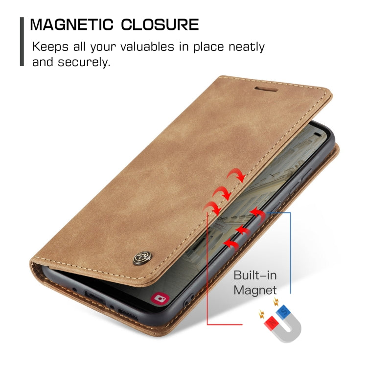 For Samsung Galaxy A34 5G CaseMe 013 Multifunctional Horizontal Flip Leather Phone Case(Brown)