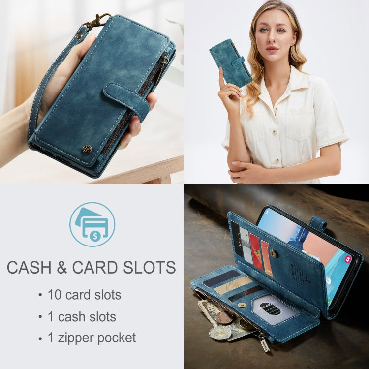 For Samsung Galaxy A34 5G CaseMe C30 Multifunctional Leather Phone Case(Blue)