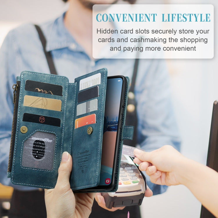 For Samsung Galaxy A34 5G CaseMe C30 Multifunctional Leather Phone Case(Blue)
