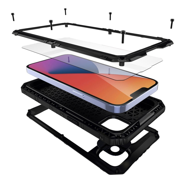 For iPhone 14 RedPepper Wolf 360 Full Body Rugged Life Waterproof Phone Case(Black)