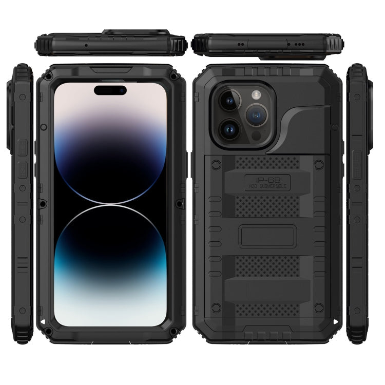 For iPhone 14 Pro RedPepper Wolf 360 Full Body Rugged Life Waterproof Phone Case(Black)
