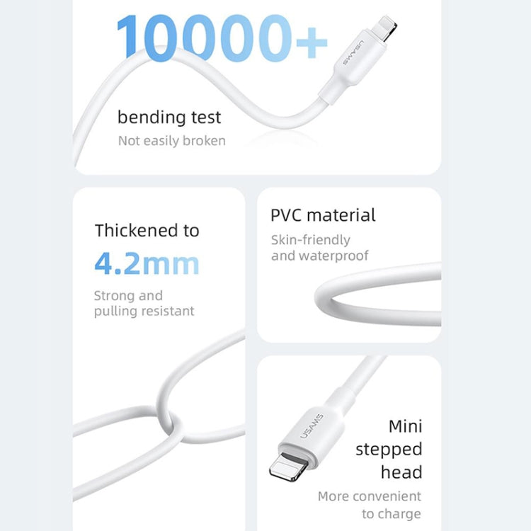 USAMS US-SJ610 U84 PD20W USB-C / Type-C to 8 Pin Charging Data Cable, PD20W 8 Pin 1m