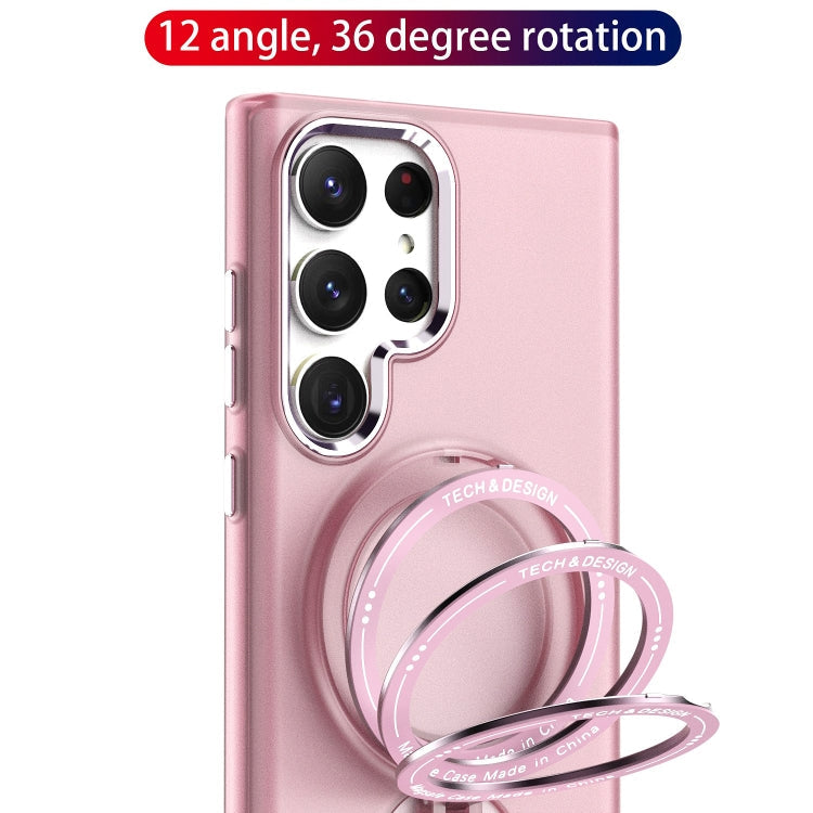 For Samsung Galaxy S23 Ultra 5G 360 Degree Rotation Holder MagSafe Magnetic Phone Case(Purple)
