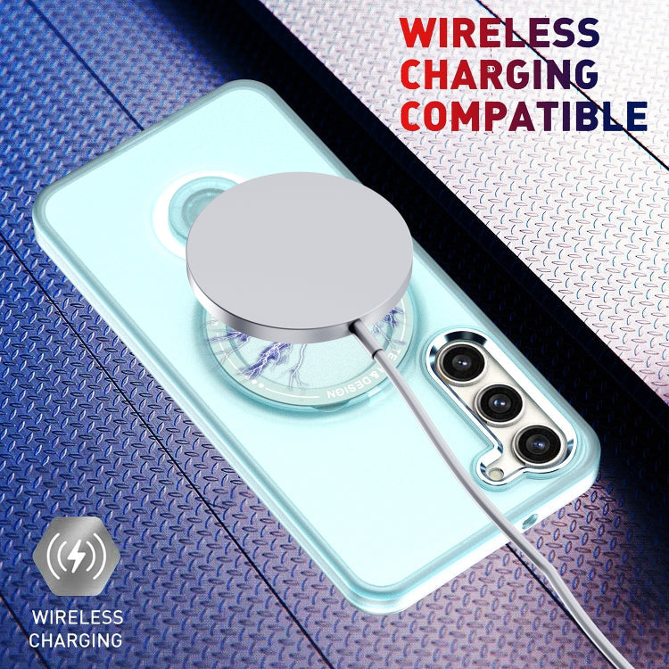 For Samsung Galaxy S23 5G 360 Degree Rotation Holder MagSafe Magnetic Phone Case(Pink)