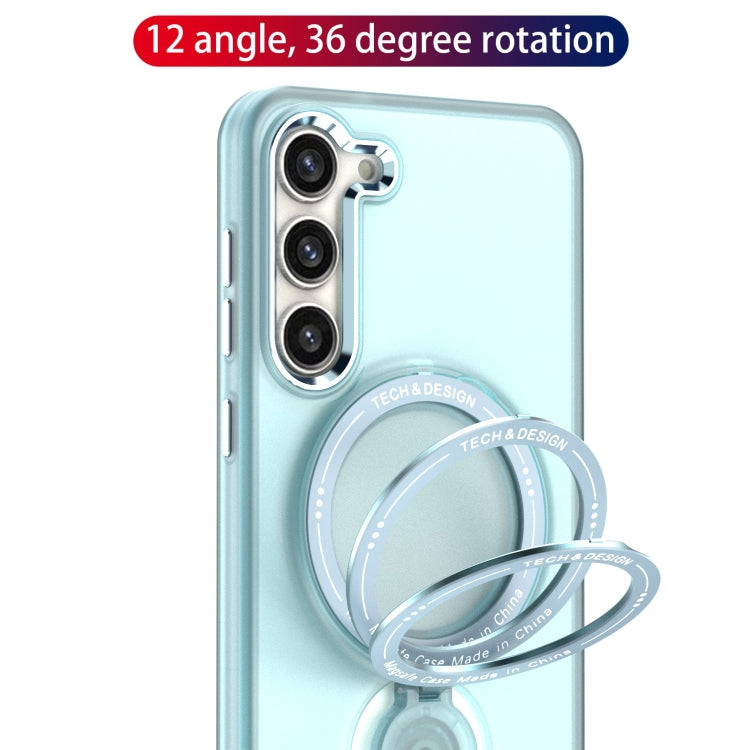 For Samsung Galaxy S23 5G 360 Degree Rotation Holder MagSafe Magnetic Phone Case(Pink)