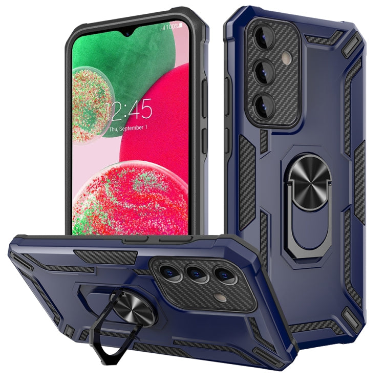 For Samsung Galaxy A34 Warship Armor 2 in 1 Shockproof Phone Case(Royal Blue)