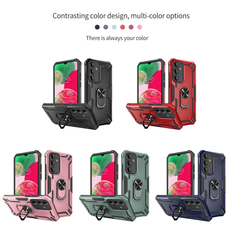 For Samsung Galaxy A34 Warship Armor 2 in 1 Shockproof Phone Case(Royal Blue)