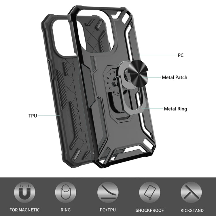 For Samsung Galaxy A34 Warship Armor 2 in 1 Shockproof Phone Case(Royal Blue)