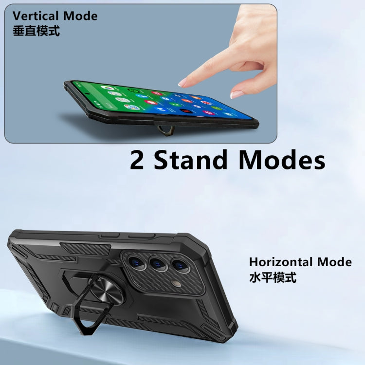 For Samsung Galaxy A34 Warship Armor 2 in 1 Shockproof Phone Case(Royal Blue)