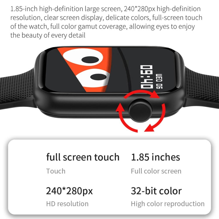 HT15 1.85 inch Silicone Band IP67 Waterproof Smart Watch, Support Bluetooth Calling / Sleep Monitoring(Gold)