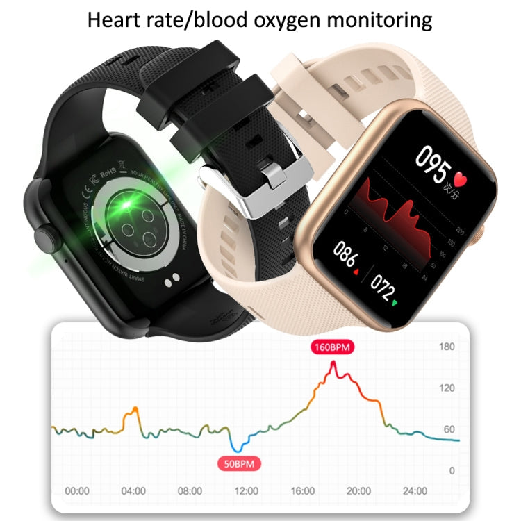 HT15 1.85 inch Silicone Band IP67 Waterproof Smart Watch, Support Bluetooth Calling / Sleep Monitoring(Gold)