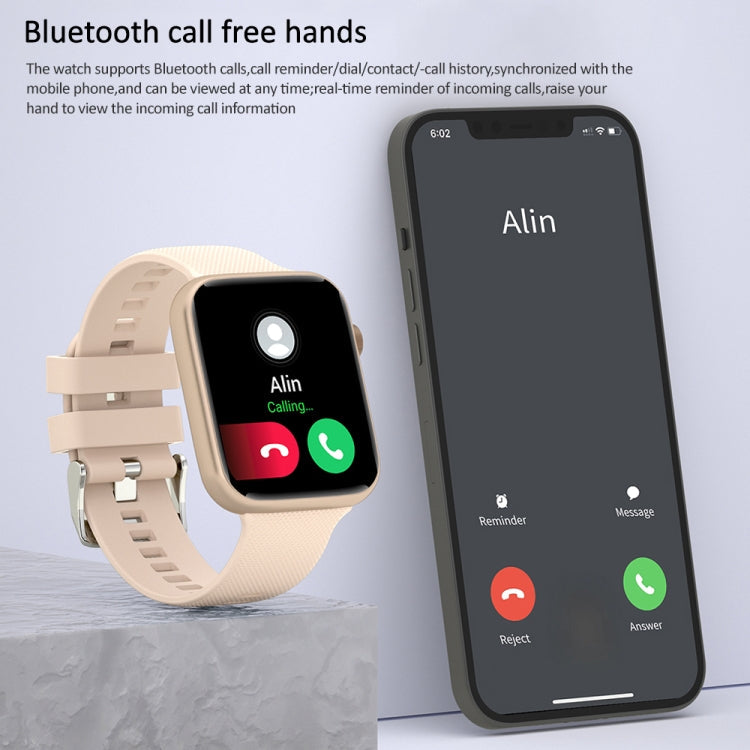 HT15 1.85 inch Silicone Band IP67 Waterproof Smart Watch, Support Bluetooth Calling / Sleep Monitoring(Gold)