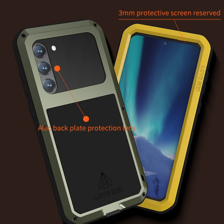 For Samsung Galaxy S23+ 5G LOVE MEI Metal Shockproof Life Waterproof Dustproof Phone Case(Silver)