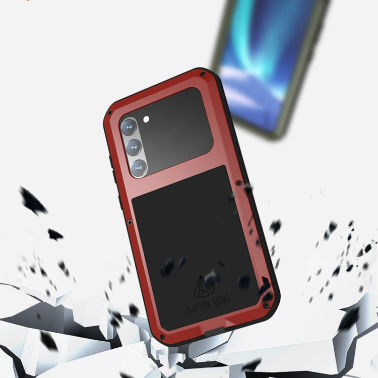 For Samsung Galaxy S23+ 5G LOVE MEI Metal Shockproof Life Waterproof Dustproof Phone Case(Silver)