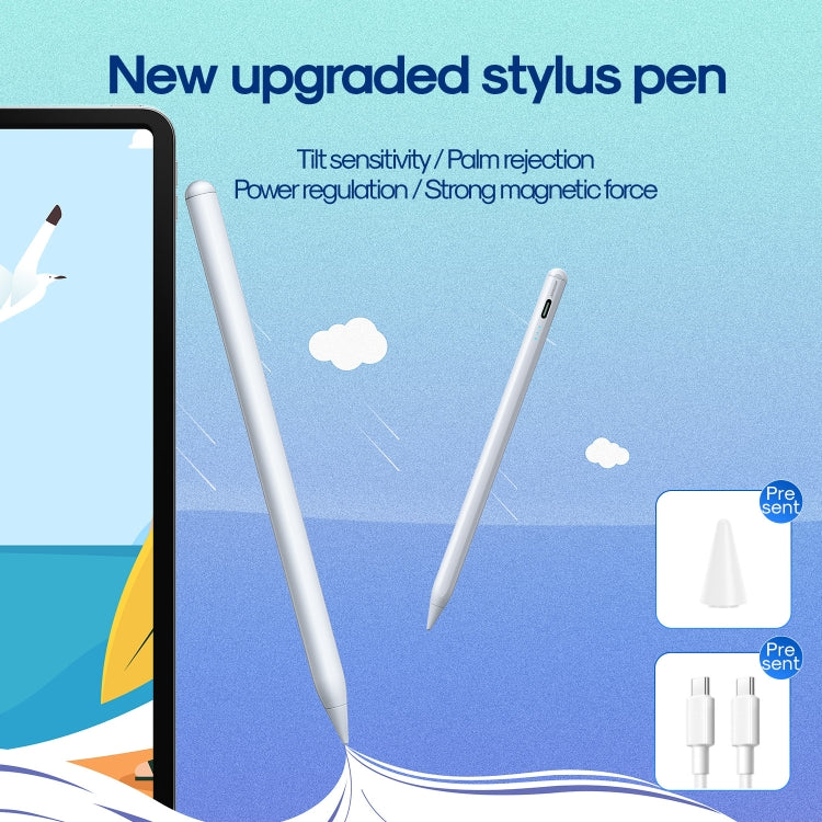 JOYROOM JR-X9S Aluminum Alloy Active Stylus Pen with Replacement Tips(White)