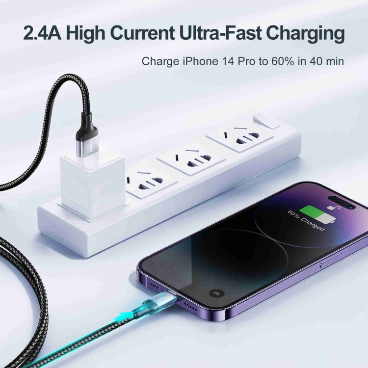 JOYROOM S-UL012A10 Extraordinary Series 2.4A USB-A to 8 Pin Fast Charging Data Cable, Cable Length:2m(White)