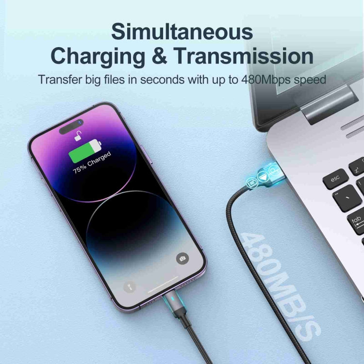 JOYROOM S-UL012A10 Extraordinary Series 2.4A USB-A to 8 Pin Fast Charging Data Cable, Cable Length:2m(White)