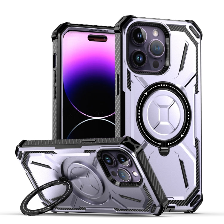 For iPhone 13 Pro Armor Series Holder Phone Case(Light Purple)