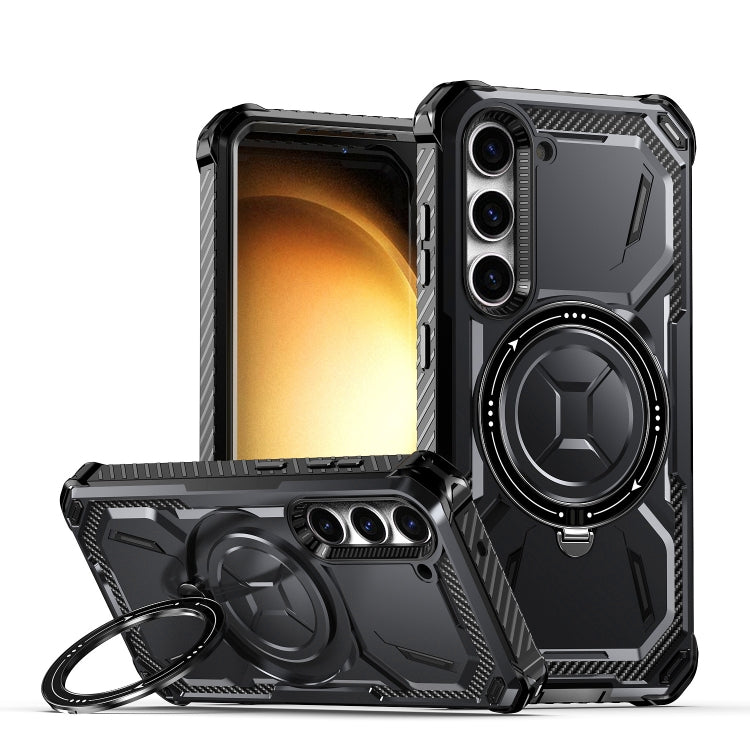 For Samsung Galaxy S23 5G Armor Series Holder Phone Case(Black)