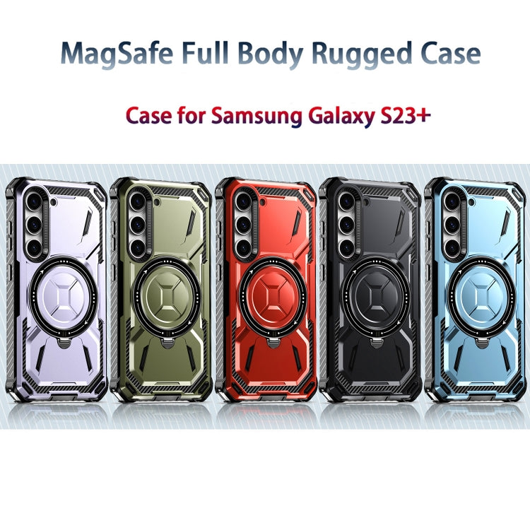 For Samsung Galaxy S23 5G Armor Series Holder Phone Case(Black)