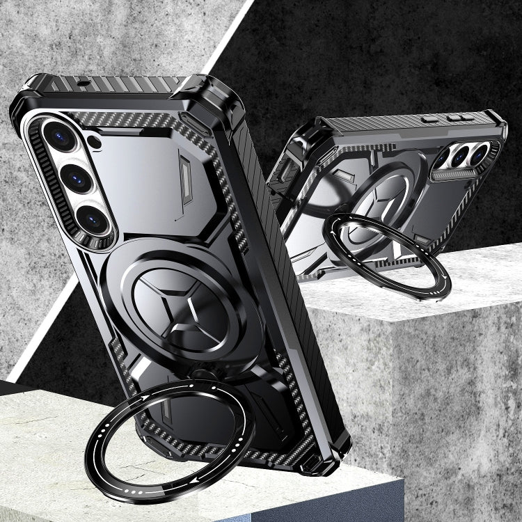For Samsung Galaxy S23 5G Armor Series Holder Phone Case(Black)