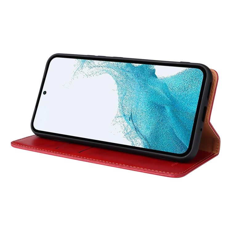 Fierre Shann PU Genuine Leather Texture Leather Phone Case, For Samsung Galaxy A54 5G