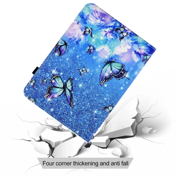 For Samsung Galaxy Tab A7 Lite T220 Colored Drawing Stitching Elastic Band Leather Tablet Case(Butterfly)