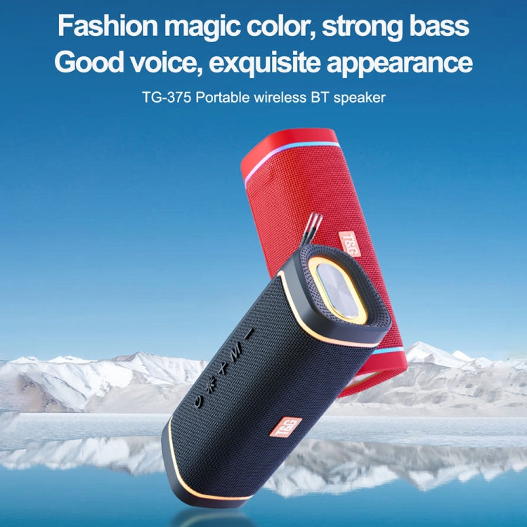 T&G TG375 Outdoor Portable LED Light RGB Wireless Bluetooth Speaker Subwoofer(Black)