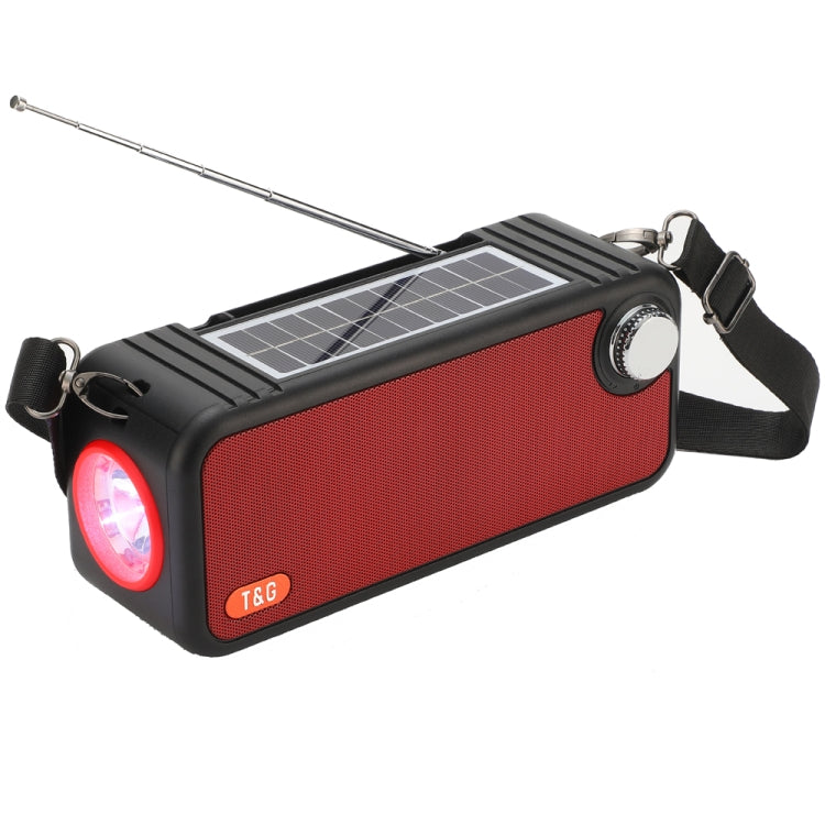 T&G TG637 Outdoor Portable Solar Power Wireless Bluetooth Speaker with FM / Flashlight / TF Card Slot(Red)