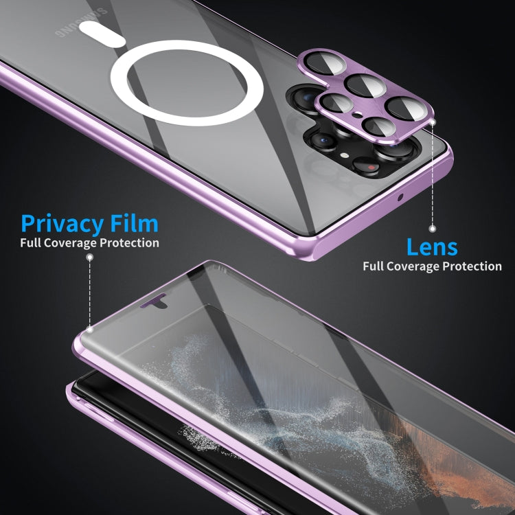 HD Full Cover Magsafe Magnetic Metal Tempered Glass Phone Case, For Samsung Galaxy S26 Ultra 5G, For Samsung Galaxy S25 Ultra 5G, For Samsung Galaxy S24 Ultra 5G, For Samsung Galaxy S24+ 5G, For Samsung Galaxy S23 Ultra 5G