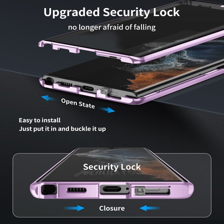 HD Full Cover Magsafe Magnetic Metal Tempered Glass Phone Case, For Samsung Galaxy S26 Ultra 5G, For Samsung Galaxy S25 Ultra 5G, For Samsung Galaxy S24 Ultra 5G, For Samsung Galaxy S24+ 5G, For Samsung Galaxy S23 Ultra 5G