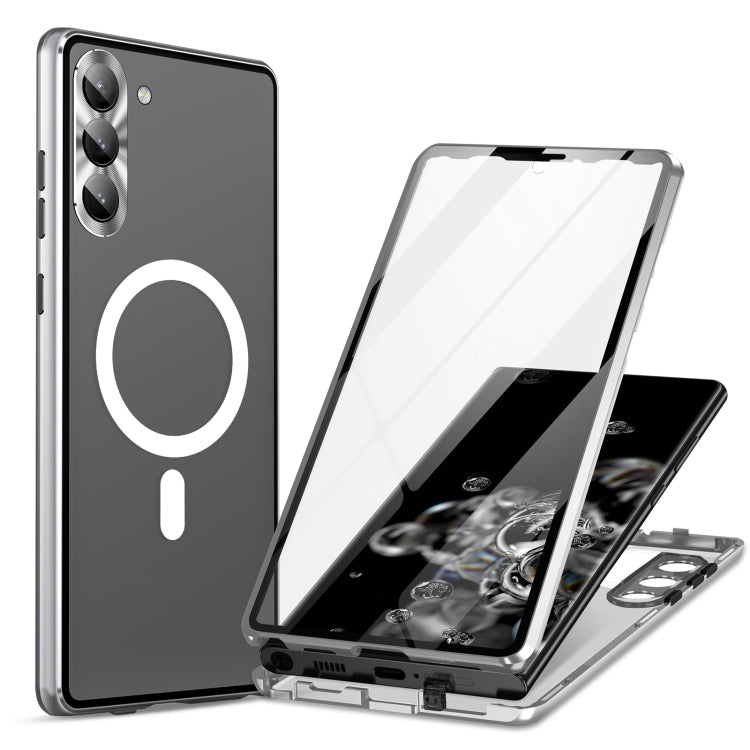 HD Full Cover Magsafe Magnetic Metal Tempered Glass Phone Case, For Samsung Galaxy S21 5G, For Samsung Galaxy S21+ 5G, For Samsung Galaxy S21 Ultra 5G